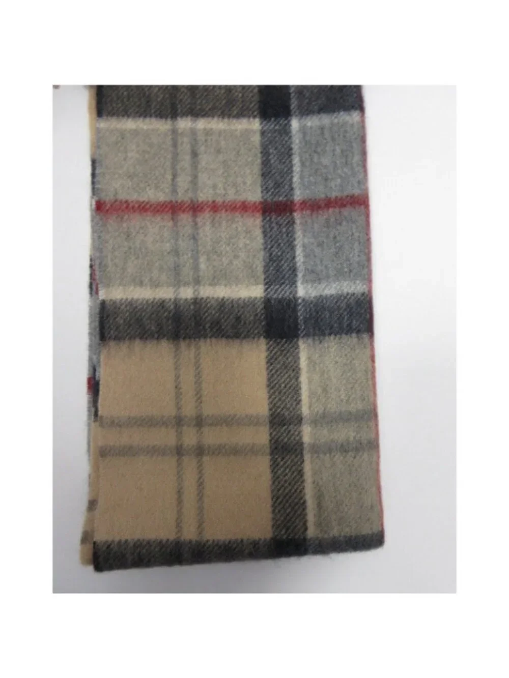 Barbour Scarf One erino Wool Cashmere Tartan Plaid Fringe NEW